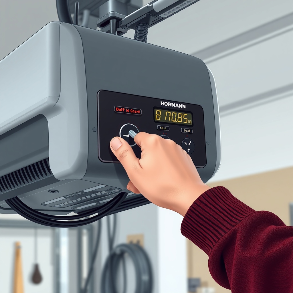 A photorealistic illustration showing a hand adjusting a screwdriver on a control panel of