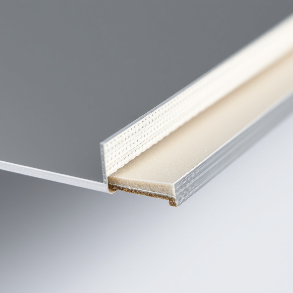 A macro close-up shot of a Hörmann LPU 40 steel panel edge