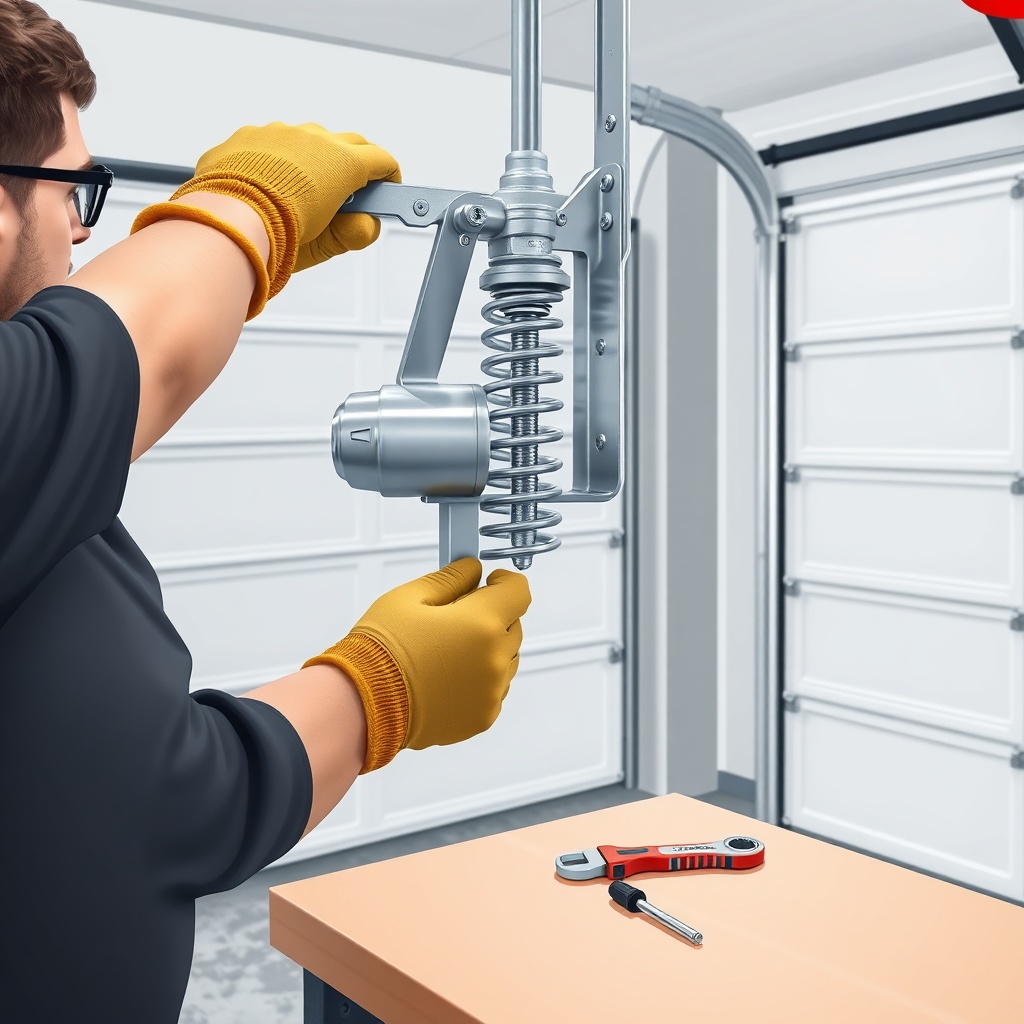 A photorealistic illustration showing a person in work gloves and safety glasses installin